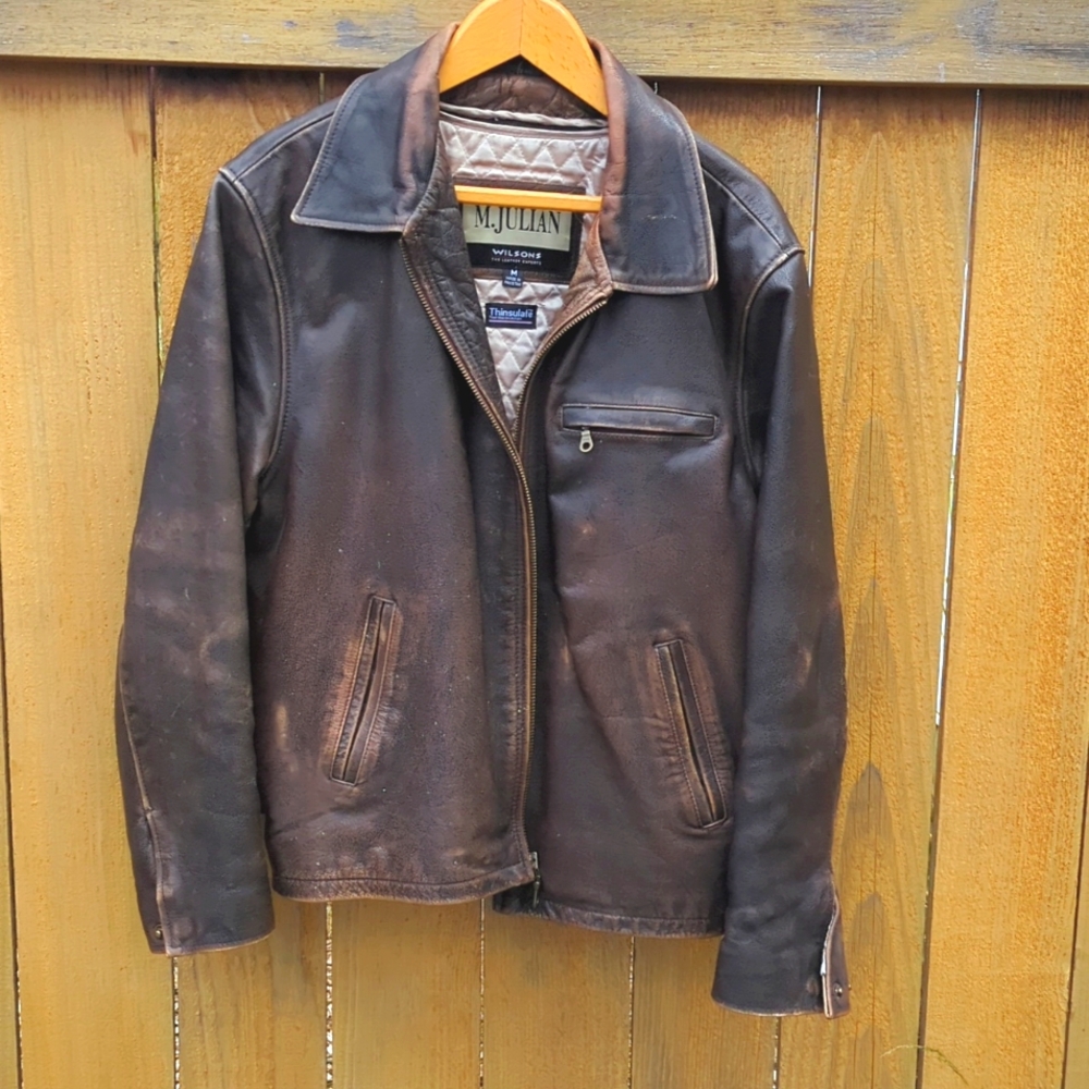 Vintage Leather Bomber Jacket